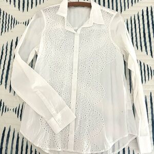 Outerknown White Long Sleeve Button Down Shirt